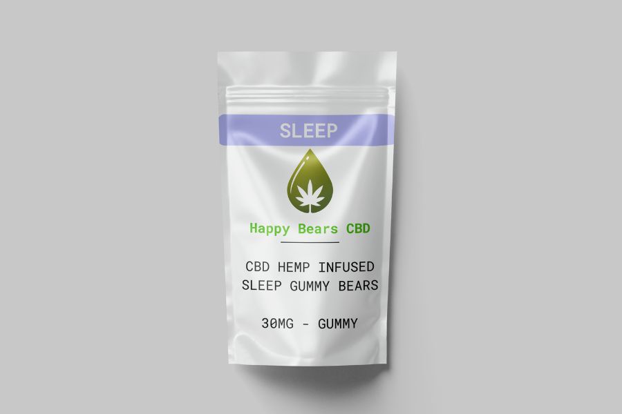 Happy Bears' CBD Hemp Sleep Gummy Bears, formulated with Melatonin