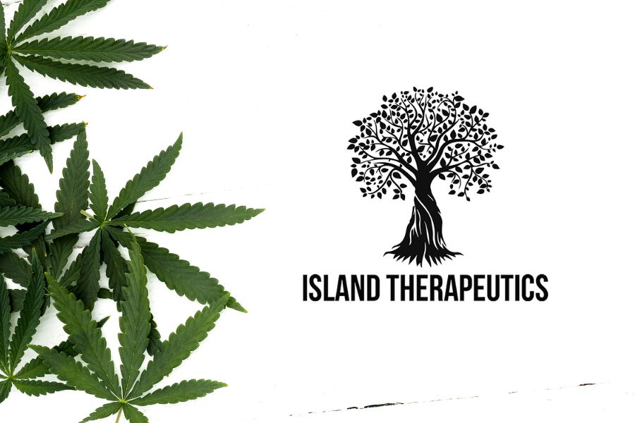 Island Therapeutics with cannabis leave