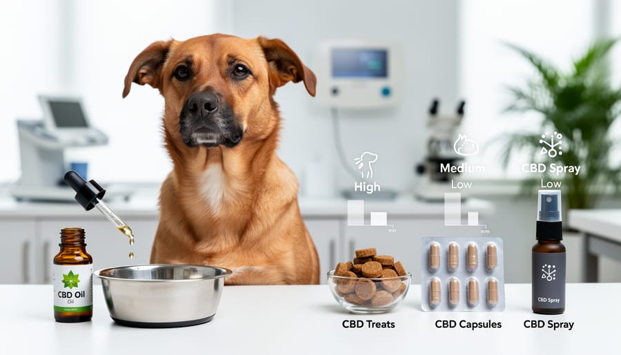 CBD oil dropper dispensing precise dose from amber glass bottle