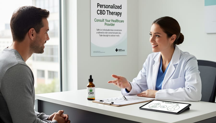 Healthcare provider consulting with patient in medical office setting