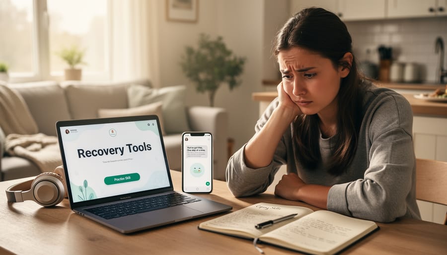 Person in moment of peaceful reflection during recovery journey