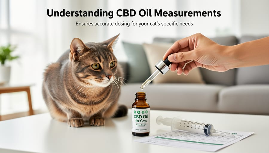 CBD oil dropper showing liquid measurement above glass bottle